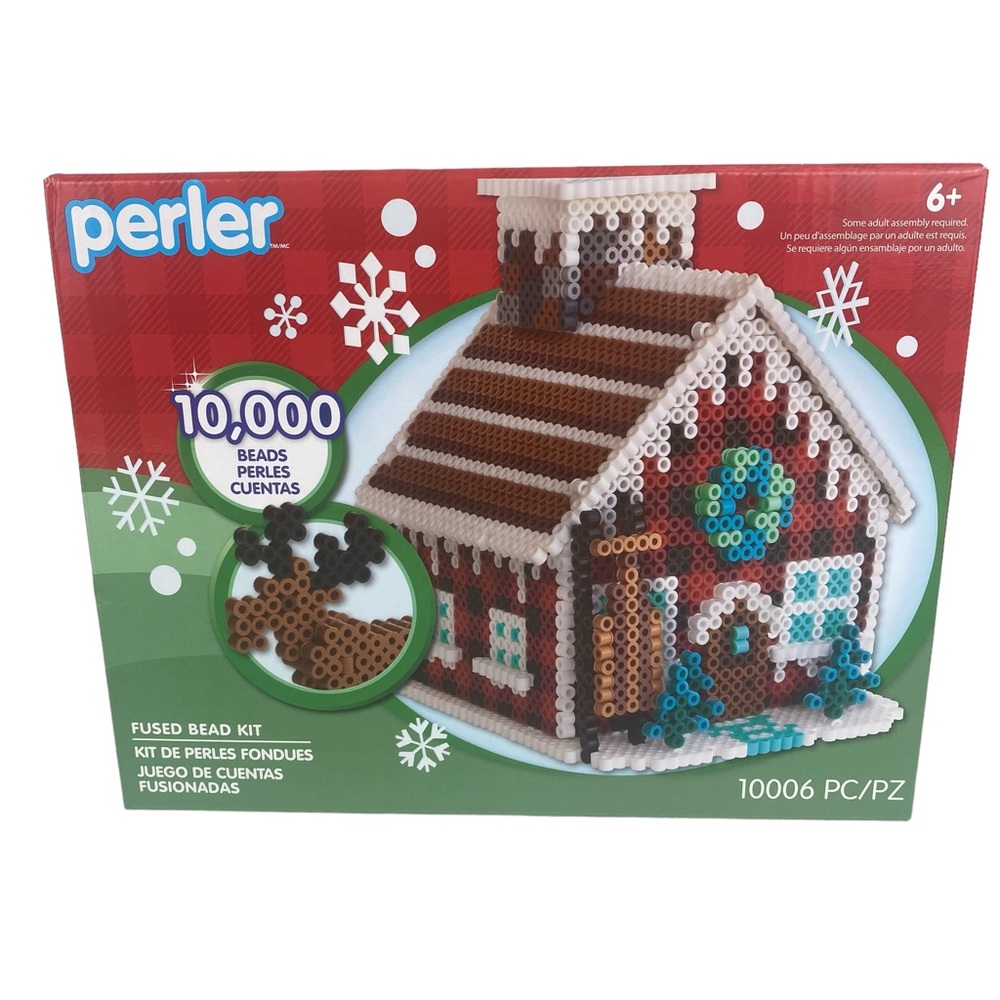 Perler Winter Lodge House Fused Bead Kit 10,000 Beads Ages 6+ NEW